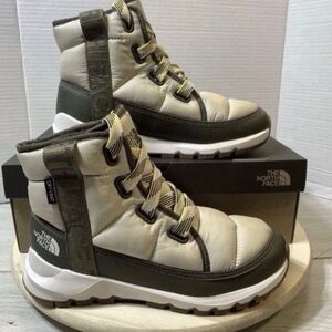 The North Face Women’s 7 ThermoBall Luxe Faux Fur Waterproof Boots Beige/Olive